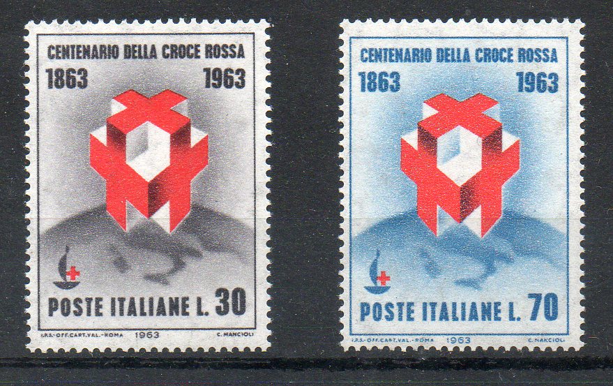 42012 - ITALIA REPUBBLICA 1963 - Croce Rossa. 2v. ** - UNIF. n.963/4