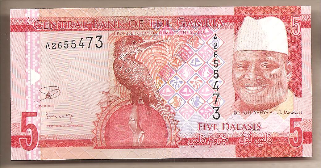 42296 - Gambia - banconota non circolata FdS da 5 Dalasis - 2015