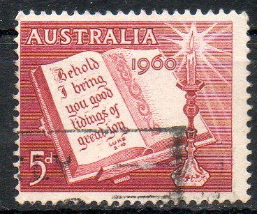 42342 - AUSTRALIA 1960 - Ann. pubblicazione della Bibbia tradotta. 5p. usato - Scott. 339-A122