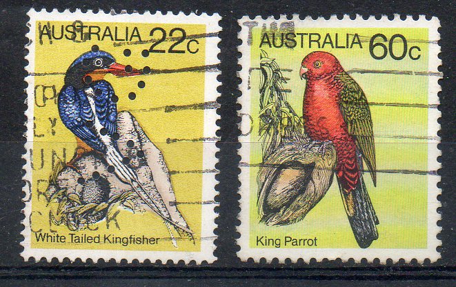 42349 - AUSTRALIA 1980 - Uccelli. 2val. usati - Scott. 733/737-A276
