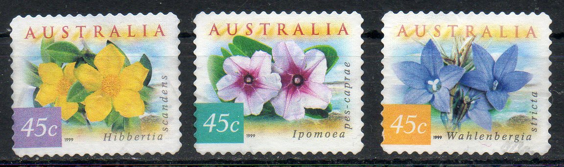 42361 - AUSTRALIA 1999 - Flora e fauna: Fiori vari. 3val. 45c. usati - Scott. 1746c/d/e-A511