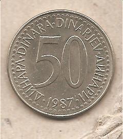42398 - Jugoslavia - moneta circolata da 50 Dinari - 1987