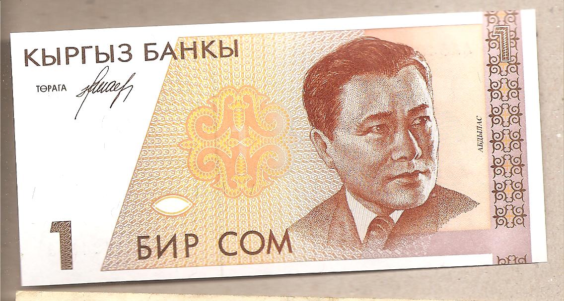 42414 - Kirghizistan - banconota non circolata FdS da 1 Som - 2004
