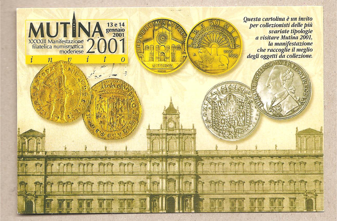 42427 - San Marino - cartolina con annullo speciale: Partecipazione a Mutina - 2001