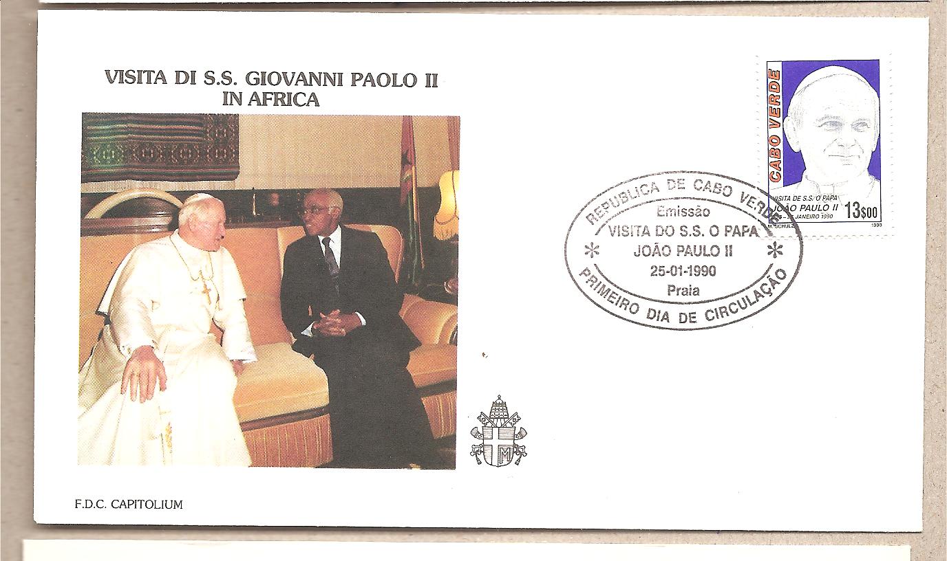 42439 - Capo Verde - busta con annullo speciale: Visita di S.S. Giovanni Paolo II - 1990