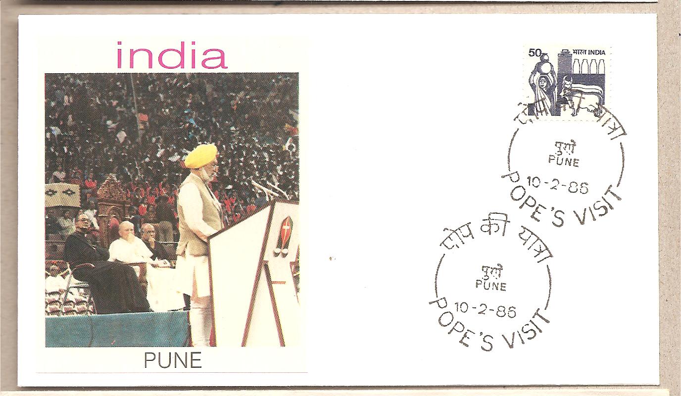42469 - India - busta con annullo speciale: Visita di S.S. Giovanni Paolo II - 1986