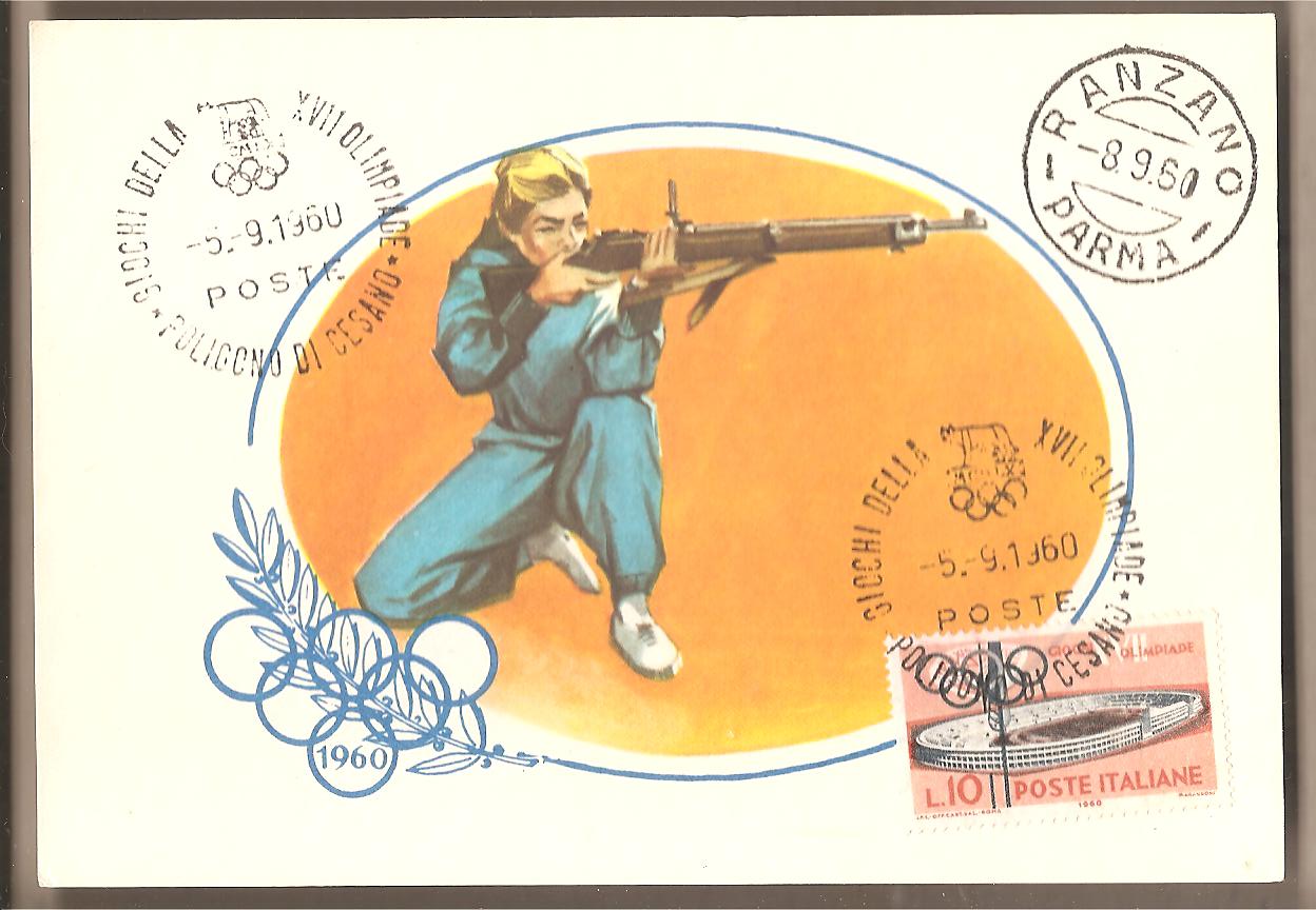 42497 - Italia - cartolina con annullo speciale: XVII Olimpiade 1960 - Tiro a Segno