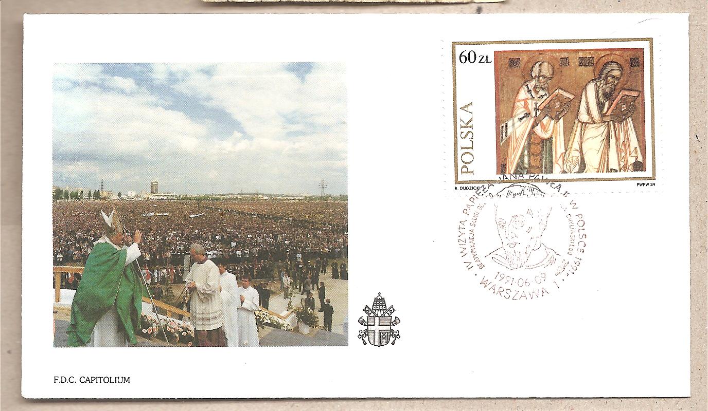 42552 - Polonia - busta con annullo speciale: Visita di S.S. Giovanni Paolo II a Varsavia - 1991