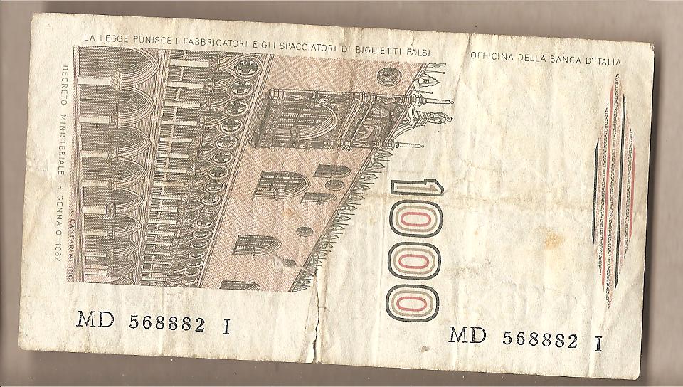 42579 - Italia - banconota circolata da  1000  Marco Polo  - 1985 Suffisso D