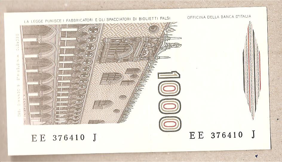 42599 - Italia - banconota non circolata FdS da 1000    Marco Polo  Lettera E - 1988