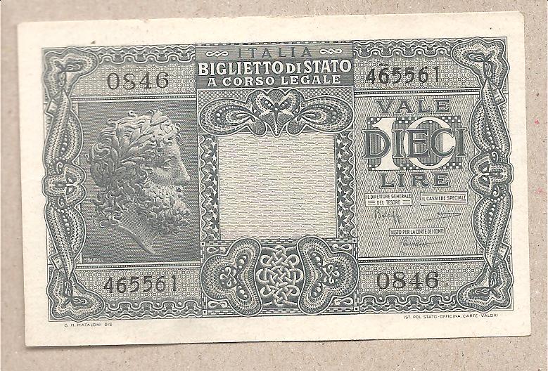 42606 - Italia - banconota non circolata FdS da 10   Giove  - 1944 Bolaffi/Cavallaro/Giovinco
