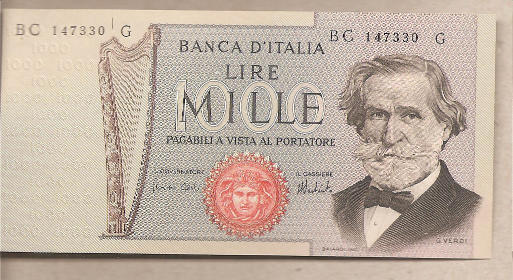 42611 - Italia - banconota non circolata FdS da 1000  Verdi secondo tipo  - 1975