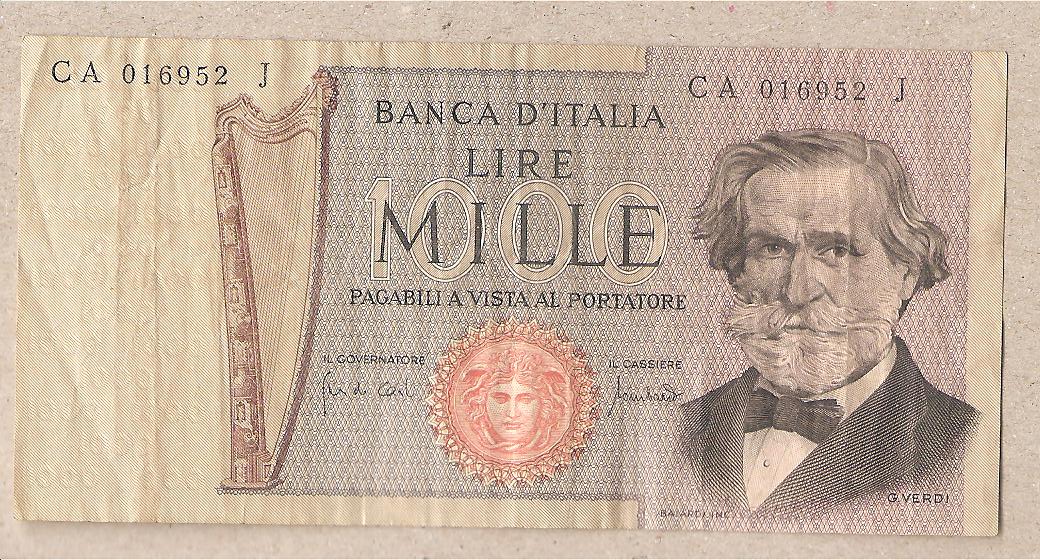 42614 - Italia - banconota circolata da 1000  Verdi secondo tipo  - 1969