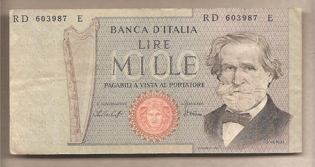 42616 - Italia - banconota circolata da 1000  Verdi secondo tipo  - 1979