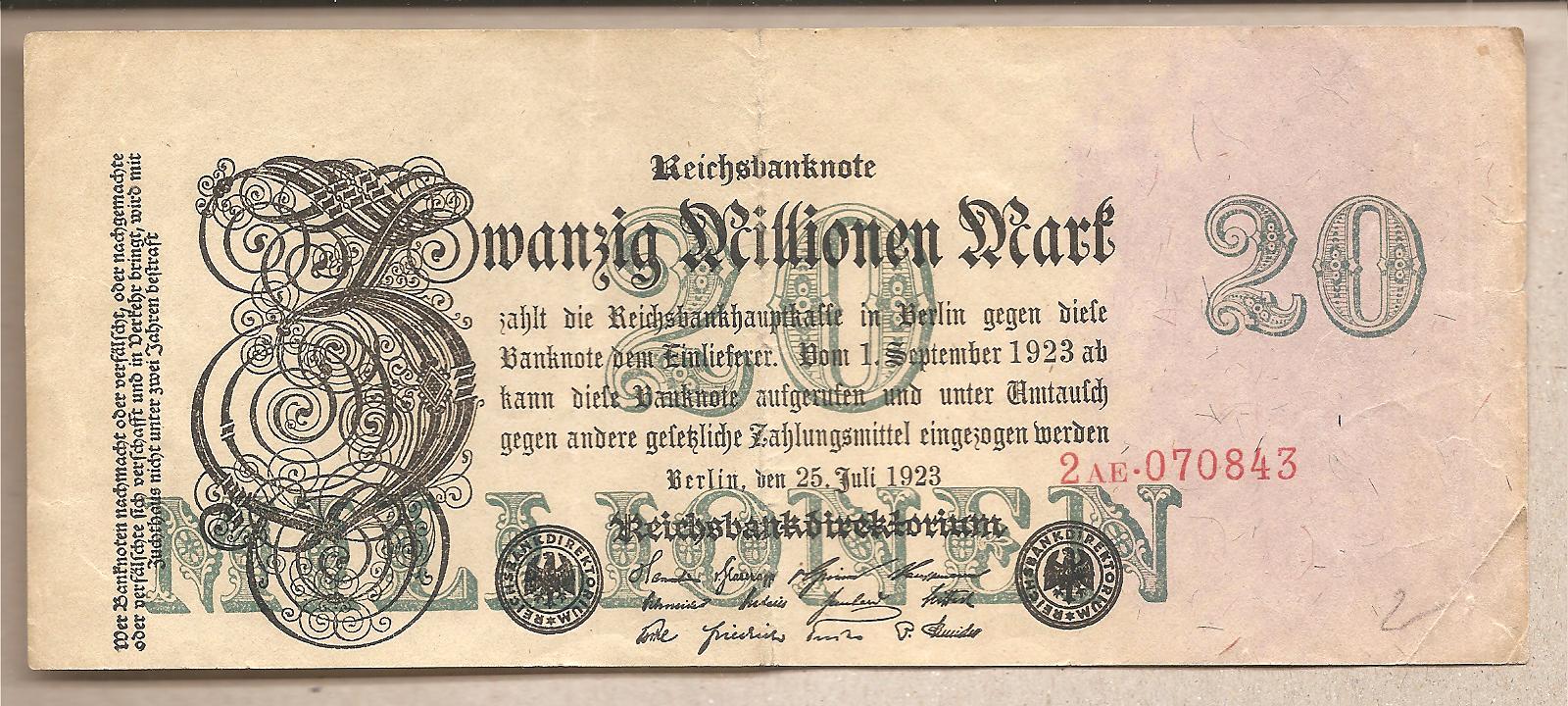 42641 - Germania - banconota circolata da 20.000.000 di Marchi - 1923