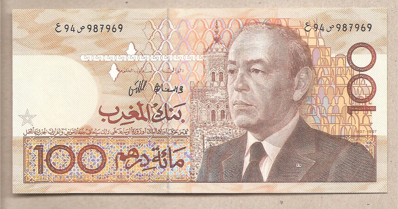 42653 - Marocco - banconota circolata FdS da 100 Dirhams - 1991