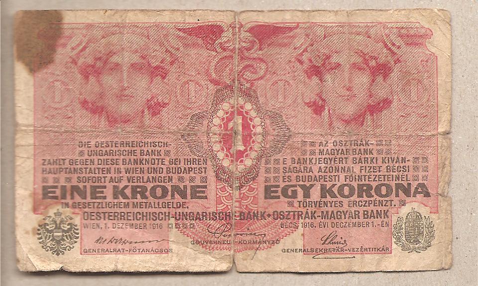 42660 - AustriaUngheria - banconota circolata da 1 Corona - 1916
