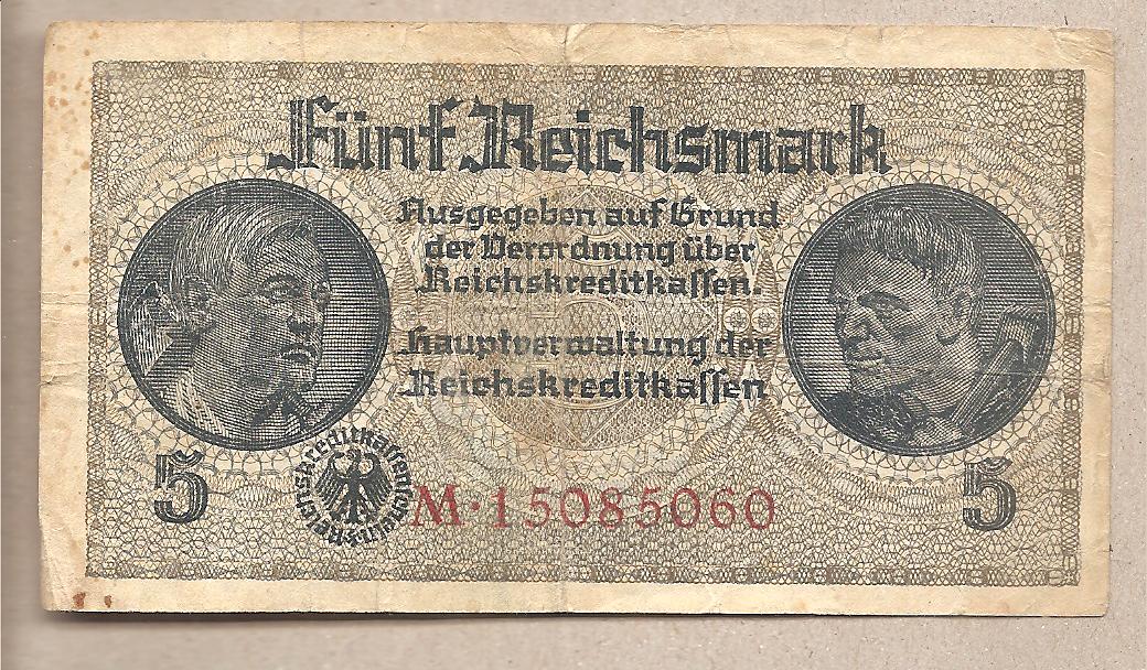 42701 - Germania Territori Occupati - banconota circolata da 5 Marchi P-R138b - 1940