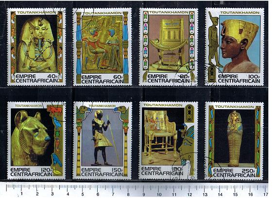 42812 - CENTRAFRICA 1978-3754 Arte Egizia - 8 valori serie completa timbrata