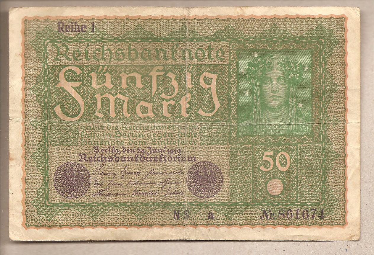 42921 - Germania - banconota circolata da 50 Marchi P-66/1 - 1919