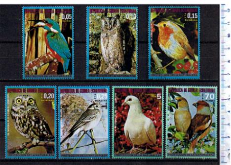 42969 - GUINEA Equatoriale	1976-3684-Yvert  95+A79 *  Protezione della Natura Uccelli soggetti diversi II^ .- 7 valori serie completa timbrata