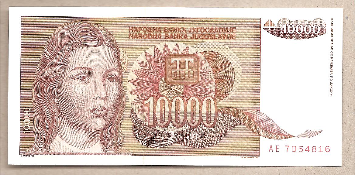 43094 - Jugoslavia - banconota non circolata FdS da 10.000 Dinari P-116a - 1992
