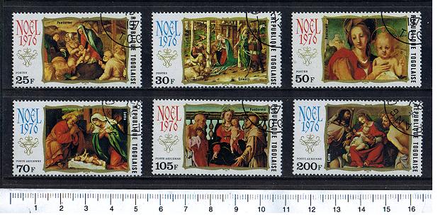43228 - TOGO	1976-3721  Dipinti del Natale di pittori Famosi - 6 valori serie completa timbrata - Yvert n 880/2+A197/9