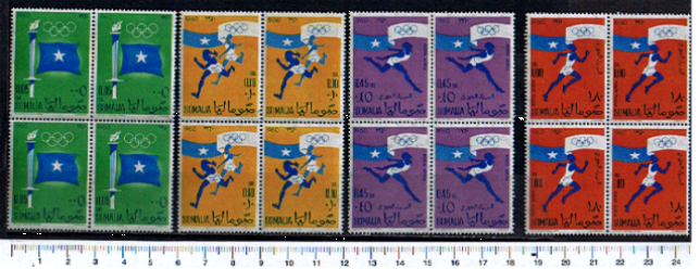 43237 - SOMALIA	1960-1239 - Yvert n 4/5+A5/6 *  Giochi Olimpici di Roma - Quartine di 4 valori serie completa nuova