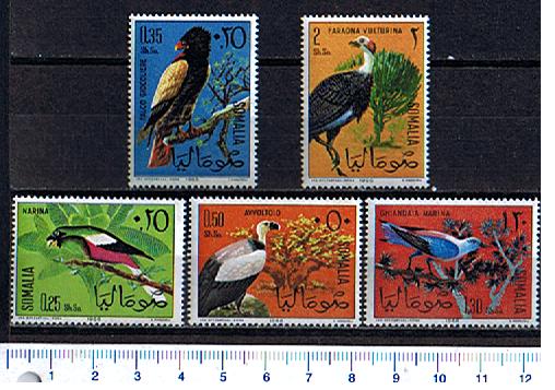 43259 - SOMALIA	1966-1251  Uccelli soggetti diversi	- 5 valori serie completa nuova - Yvert n 47/51