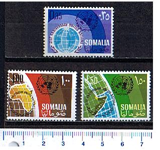 43263 - SOMALIA	1966-1252- Yvert n 52/54 *  21 Anniversario Nazioni Unite - 3 valori serie completa nuova