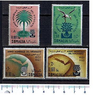 43302 - SOMALIA	1960-1238- Yvert n 277/79+A83 *  Anno Mondiale del Rifugiato  -  4	valori serie completa nuova