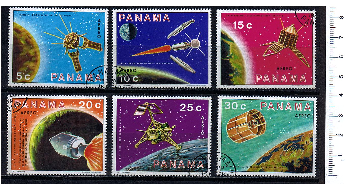 43367 - PANAMA	1969-PA-30  Vari lanci di satelliti spaziali  - 6 valori serie completa timbrata