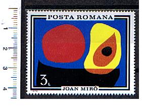 43650 - ROMANIA	1970-2579 scott. 2216  Dipinto astratto di by Joan Miro  - 1 valore completo nuovo senza colla lavato 57