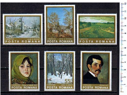 43698 - ROMANIA	1975-2884/89	2532-37	Dipinti di Ion Andreescu (1850-1882): - 6 valori serie completa nuova in quartina