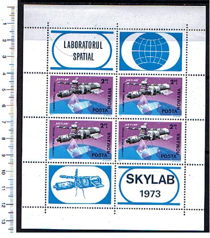 43699 - ROMANIA	1975-2890  Laboratorio spaziale SKYLAB - 1 valore serie completa nuova in foglio quartina