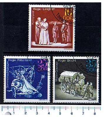 43716 - DDR	1973-2723  Teatro di Bertold Brecht soggetti diversi  - 3 valori serie completa timbrata - Yvert n 1545/47
