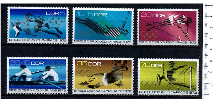 43732 - D.D.R.	1972-Yvert 1440-45 *  XX Olimpiade di Monaco - 6 valori serie completa nuova