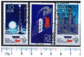 44010 - D.D.R. 1973-3114 *  Giornata della Scienza e Tecnica Sovietica - 3 valori serie completa timbrata - Yvert n 1574/76