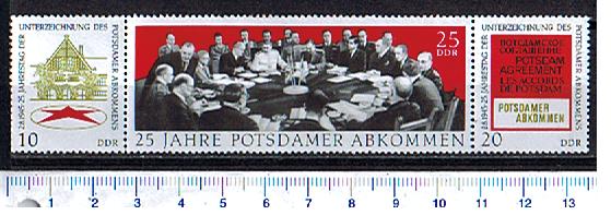 44039 - D.D.R. 1970- Yvert 1277-79 *  25 Anniversario firma trattato di Potsdam - 3 valori serie completa nuova senza colla