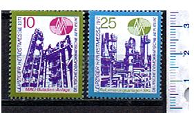 44061 - D.D.R.	1971-Yvert 1383-84 *  Fiera d Autunno a Lipsia  - 2 valori serie completa nuova