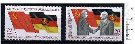 44063 - D.D.R.	1972-Yvert 1448-49 *   25 Anniversario Amicizia Germano-Sovietica  - 2 valori serie completa nuova