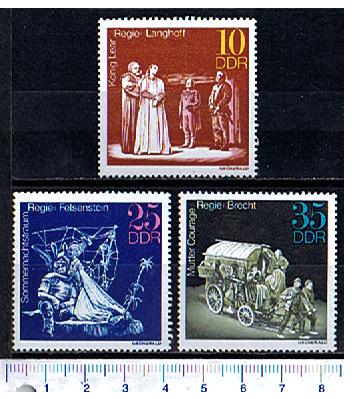 44091 - D.D.R.	1973-Yvert 1545-47 *  Teatro di Berthold Brecht  -  3 valori serie completa nuova
