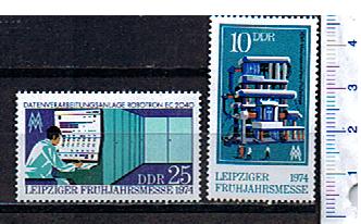 44104 - D.D.R.	1974-Yvert 1611-12 *	  Fiera di Primavera a Lipsia  - 2 valori serie completa nuova