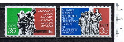 44119 - D.D.R.	1974-Yvert 1663-64  Monumento ricordo della Resistenza Tedesca - 2 valori serie completa nuova