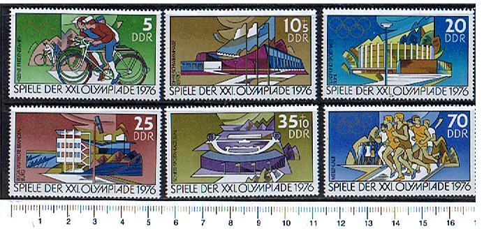 44169 - D.D.R.	1976-Yvert 1803-08	Giochi Olimpici di Montreal  -  6 valori serie completa nuova