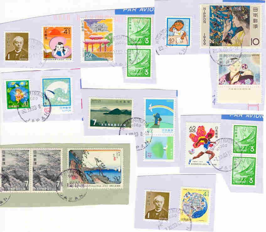 443 - 20 francobolli usati su frammento