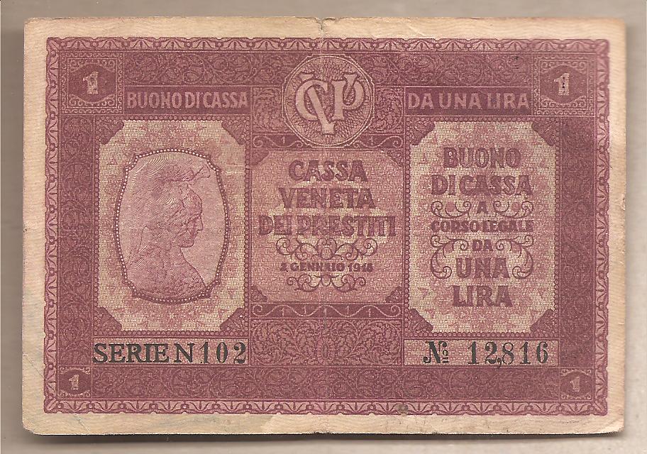 44308 - Italia - buono di cassa da 1 Lira circolato P-M4 - 1915