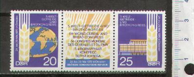 44465 - D.D.R.	1970-Yvert n 1266/67 *  Congresso Mondiale dei cereali e del pane - 2 valori serie completa nuova senza colla