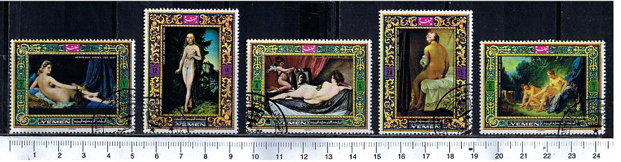44761 - YEMEN Kingdom 1970-1453 *  Le donne dipinte da pittori famosi -  5 valori serie completa timbrata