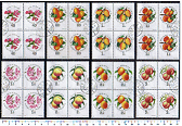 44990 - UNGHERIA, Anno 1964-3568, Yvert 1662/1669 *- Esposizione Nazionale di pesche e albicocche - 8 valori serie completa timbrata in Quartina